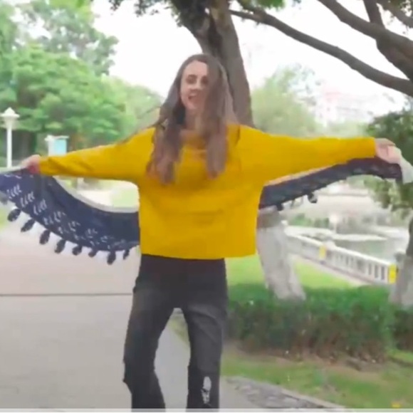 BOHO Hedwig OWL‎ Wings Knit Fringed Winter Shawl Sweater Scarf Unique Gift NEW! - Picture 8 of 11